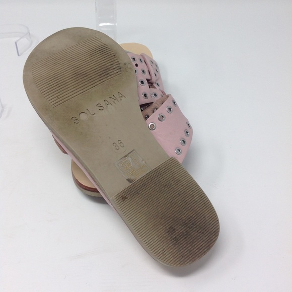 Sol Sana Pink Studded Foster Leather Sandals 36/6 - Picture 8 of 9